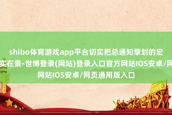 shibo体育游戏app平台切实把总通知擘划的宏伟蓝图酿成天实在景-世博登录(网站)登录入口官方网站IOS安卓/网页通用版入口