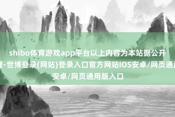 shibo体育游戏app平台以上内容为本站据公开信息整理-世博登录(网站)登录入口官方网站IOS安卓/网页通用版入口