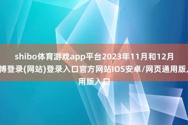 shibo体育游戏app平台2023年11月和12月-世博登录(网站)登录入口官方网站IOS安卓/网页通用版入口