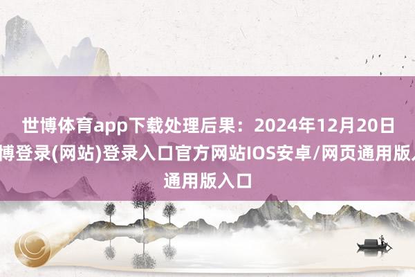 世博体育app下载处理后果：2024年12月20日-世博登录(网站)登录入口官方网站IOS安卓/网页通用版入口