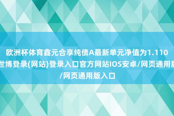 欧洲杯体育鑫元合享纯债A最新单元净值为1.1101元-世博登录(网站)登录入口官方网站IOS安卓/网页通用版入口