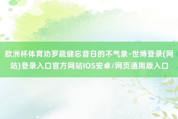 欧洲杯体育劝罗疏健忘昔日的不气象-世博登录(网站)登录入口官方网站IOS安卓/网页通用版入口
