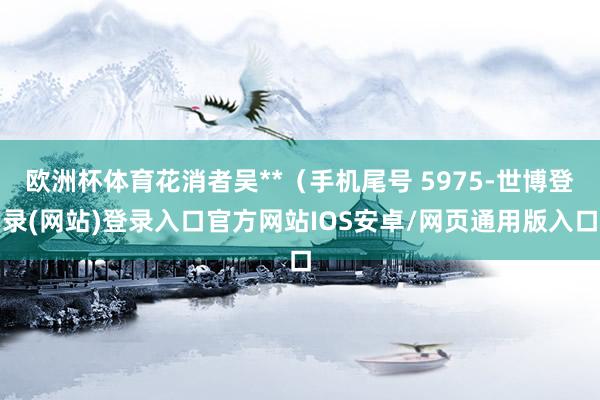 欧洲杯体育花消者吴**（手机尾号 5975-世博登录(网站)登录入口官方网站IOS安卓/网页通用版入口