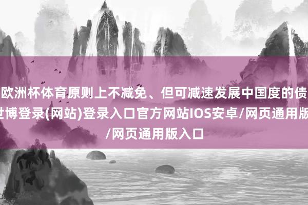 欧洲杯体育原则上不减免、但可减速发展中国度的债务-世博登录(网站)登录入口官方网站IOS安卓/网页通用版入口