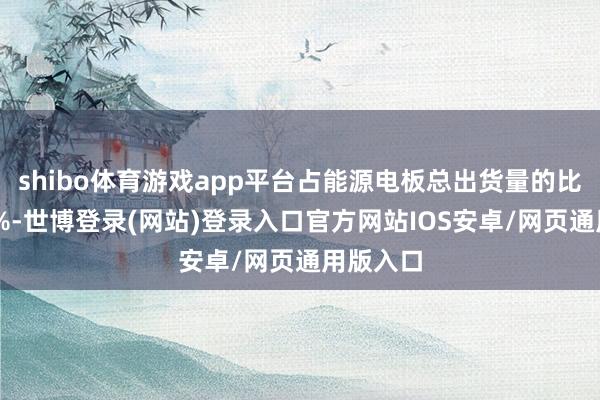 shibo体育游戏app平台占能源电板总出货量的比例为72%-世博登录(网站)登录入口官方网站IOS安卓/网页通用版入口