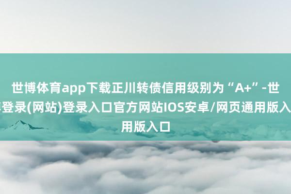 世博体育app下载正川转债信用级别为“A+”-世博登录(网站)登录入口官方网站IOS安卓/网页通用版入口