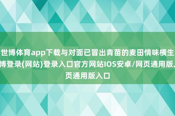 世博体育app下载与对面已冒出青苗的麦田情味横生-世博登录(网站)登录入口官方网站IOS安卓/网页通用版入口